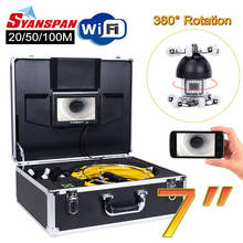 Syanspan-câmera de inspeção de tubulação com wi-fi, 7 polegadas, android/ios 360, rotação 20/50/100, encanamento, endoscópio industrial 2024 - compre barato