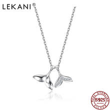 LEKANI-collares de plata de ley 925 con Zirconia cúbica, gargantillas con doble colgante de cola de pez, joyería fina 2024 - compra barato