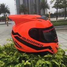 Casco de cara completa para motocicleta, protector de cabeza profesional para carreras, todoterreno, naranja 2024 - compra barato