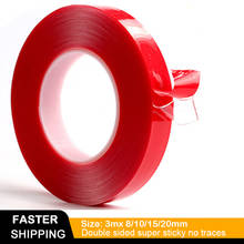 3m Red Double Sided Adhesive Tape High Strength Acrylic Gel Transparent No Traces Sticker for Car Auto Interior Fixed 2024 - buy cheap