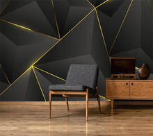 beibehang Custom wallpaper 3d modern minimalist gold line Mosaic pattern geometric bedroom background wall papel de parede обои 2024 - buy cheap