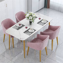 Nordic Dining Chairs Combination Marble Dining Table  Modern Minimalist Luxury Dining Chair  Apartment Kitchen Furniture mc 2024 - buy cheap