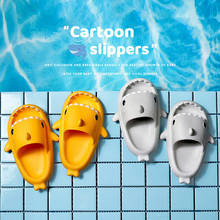 Летние детские тапочки, тапочки для маленьких мальчиков и девочек, Забавные 3D тапочки в виде акулы, обувь для родителей и детей, для маленьких девочек, пляжная обувь для детей 2024 - купить недорого