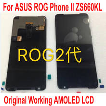 100% Оригинальный AMOLED ЖК-дисплей сенсорный экран панель дигитайзер сборка датчик для 6,59 "ASUS ROG Phone 2 Phone2 Phone Ⅱ ZS660KL 2024 - купить недорого