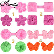 Aomily 2 in 1 Butterfly Flowers Shaped Silicone Stapmer Molds DIY Handmade Fondant Cake Mold Sugar Craft Chocolate Moulds Tools 2024 - buy cheap