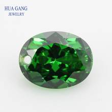 Single Hole AAAAA Oval Shape Brilliant Green Cubic Zirconia Stone For Jewelry Making 4x6~10x14mm High Quality CZ Beads 2024 - buy cheap