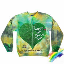 Em linha cerâmica amor tudo servir tie dye sweatshirts das mulheres dos homens de qualidade superior impressão digital crewneck hoodie 2024 - compre barato