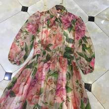 Vestido de verano de media manga con flores, bonita nueva 2024 - compra barato