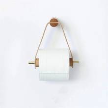 New Creative Wooden Roll Tissue Holder Paper Towel Storage Rack Bathroom Pendant Roll Paper Holder Solid Wood Toilet Paper Box 2024 - buy cheap