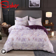Sisher-conjunto de cama com estampa floral para solteiro, casal, queen e king size, capa de edredom geométrica, fronhas, 2/3 unidades 2024 - compre barato