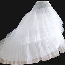 Enagua-enagua blanca de alta calidad para vestidos de novia, ropa interior de tren de 3 capas, 2 aros, envío gratis 2024 - compra barato