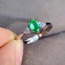 Elegant 925 Silver Emerald Ring 4mm*6mm Natural SI Grade Emerald Silver Ring Sterling Silver Emerald Jewelry 2024 - buy cheap