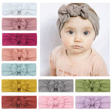 Diadema de nailon con lazo para bebé y niña, cinta elástica suave para la cabeza, redonda, accesorios para el cabello, 12 colores, primavera 2020 2024 - compra barato