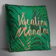 Double side Print Cushion Cover Spring Day Forgive Color Green Lumbar Pillowcase Geometric Banana Leaf Pineapple Letter 45x45cm 2024 - buy cheap