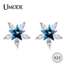 UMODE New Fashion 925 Sterling Silver Star Stud Earring for Women Blue Crystal White Gold Jewelry with Clear Zircon ALE0592 2024 - buy cheap