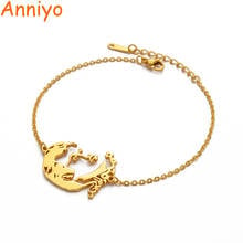 Anniyo-pulsera de cadena de catar para mujer, 17cm + 3cm, Color dorado, joyería #027021 2024 - compra barato