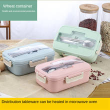 Microwave Lunch Box Wheat Straw Dinnerware Food Storage Container Children Kids School Office Portable Bento Box 2024 - buy cheap