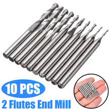 10Pcs 2 Flute Carbide Ball Nose End Mill Set 1/1.5/2.0/2.5/3.175mm Solide Carbide Woodworking Router Bits For CNC Milling Cutter 2024 - buy cheap