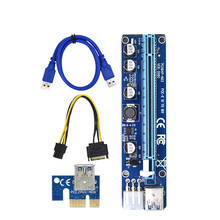 VER008 PCI Express PCI-E Riser Card PCIE 1X a 16X 60CM Cable USB 3,0 SATA a 4Pin Power 2024 - compra barato