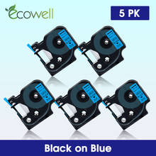 Ecowell 5PK 45016 12mm tape for Dymo D1 Label Tapes d1 45016 Black on Blue for Dymo LabelManager 160 280 210D 420P Label Maker 2024 - buy cheap