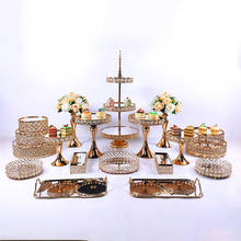 Estante para pasteles con acabado metálico, bandeja para pasteles, decoración del hogar, mesa de postres, proveedor de decoración para fiestas, expositor de bodas, 1 unidad 2024 - compra barato