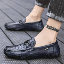 New Men Shoes Luxury Leather Moccasiin Man Loafers Fashion Casual Men's Boat Shoes Male Leisure Drivings Flats Crocodile Pattern 2024 - buy cheap