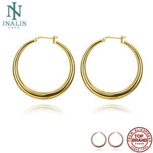 INALIS-pendientes de cobre para mujer, aretes de aro de bucle redondo clásico, 2 colores, joyería elegante para mujer, regalo para enamorados, gran oferta 2024 - compra barato