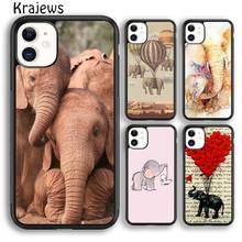 Krajews ADORABLE BABY ELEPHANT Phone Case Cover For iPhone 5s 6s 7 8 plus X XR XS 11 12 13 pro max Samsung Galaxy S8 S9 S10 Plus 2024 - buy cheap