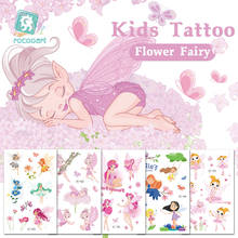 1Sheets Flower Fairy Temporary Tattoo Sticker Fairy Girl Dancing Butterfly Design Waterproof Body Art Fake Tatoo For Small Girl 2024 - buy cheap