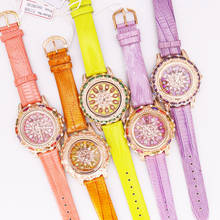 ¡Oferta! Melissa-reloj de cuarzo japonés para mujer, con cristales huecos, caja de regalo para chica con flores, a la moda, descuento 2023 - compra barato