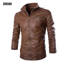 ZOEQO Mens Zipper Leather Jacket Classic Style Motorcycling PU Leather Jackets Men Slim Male Motor Jacket Men's clothing 2024 - buy cheap