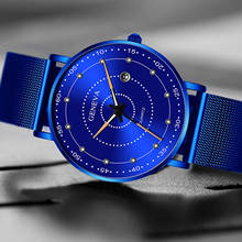 New Blue Men Calendar Watches Men Elegant Business Stainless Steel Mesh Casual Quartz Watch For Men Wristwatch Relogio Masculino 2024 - buy cheap