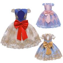 Vestido de princesa infantil feminino, vestido de baile bordado com renda e tutu para meninas vestido de baile para casamento 2024 - compre barato