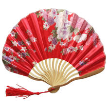 Chinese Style Pattern Hand Held Fans Silk Bamboo Folding Handheld Folded for Church Wedding Hand Fan Cool Bamboo Flower Hand Fan 2024 - buy cheap