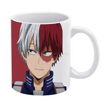 Todoroki-taza blanca para café, té de la tarde y Navidad, tazas de cerámica de 330ml para café MHA Bnha Boku 2024 - compra barato