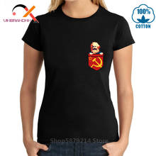 Karl Marx Communism Chest Pocket T-Shirt Vintage Soviet Leader Tshirt Women Retro CCCP USSR Short Sleeves T Shirt Patriotism Tee 2024 - buy cheap