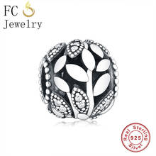 FC Jewelry Fit Original Pan Charms Bracelet 925 Silver Openwork Life Tree Ball Leaf Zirconia Bead Women Summer Berloque 2020 2024 - buy cheap