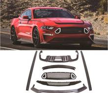 Kit de carrocería ABS para Ford Mustang, difusor de parachoques delantero y trasero, cubierta lateral, alerón, parrillas de carreras, 2018, 2019, 2020, 2021 2024 - compra barato