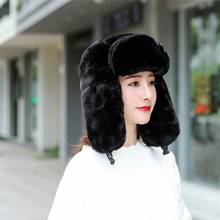 NEW Fashion Men Women Windproof Aviator Trapper Hat Winter Warm Ski Cap Earflap Ushanka Sof Fur Bomber Hats 2024 - buy cheap