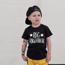 Милая футболка для мальчиков с надписью «Big Brother» Летний повседневный костюм с надписью для малышей Модная одежда для От 0 до 10 лет и мальчиков Семейные футболки с надписью «Brothers» 2024 - купить недорого