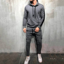 Men's Hoodies Sweatshirt Sets 2020 Men Fashion Casual Hooded Tracksuit Suit Male Hoodie Pants Joggers Set Winter Gym Sportsuit 2024 - buy cheap