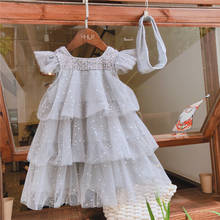 Детское летнее платье с блестками, для девочек 2024 - купить недорого