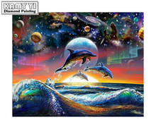 100% Full 5D Diy Square/Round Diamond Dolphin Planet 3D Diamond Painting Rhinestones Paintings Embroidery D5 2024 - buy cheap