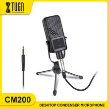 Xtuga-microfone condensador, plug and play, com mini tripé, suporte para gravação de som, para transmissão ao vivo, celular 2024 - compre barato