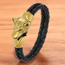 TYO Fashion Cool Charm Animal  Men Bracelet Wolf Braided Rope Rock Punk Stainless Steel Jewelry Accesoories Bangles 2024 - buy cheap