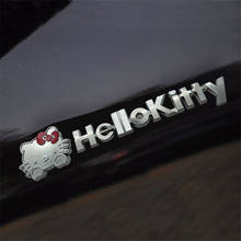 1 шт., автомобильный Стайлинг, металлическая эмблема Hellokitty Body, автомобильный мотоцикл, 3D наклейка, авто значок, наклейки, наклейки, серебряные аксессуары 2024 - купить недорого