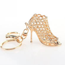 Hollowed-out Gold Color High-heeled Shoes Keychain Keyring Chram Key Holder Creative Gift 2024 - buy cheap