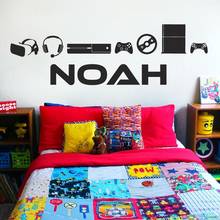 Personalised Name Boys Wall Sticker Game Gamers Name Custom XBox Playstation Gaming Decal Vinyl Kids Room Playroom Decor X207 2024 - buy cheap