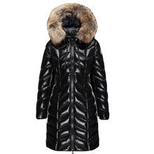 Women Winter 90% White Duck Down Jackets 2021 New European Long Hood Coats Female Thickening Parka Large Raccoon Fur Coat MK 2024 - buy cheap