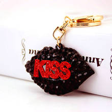 Creative rhinestone lips set heart-shaped perfume bottle keychain ladies bag metal pendant clover keychain small gift 2024 - buy cheap